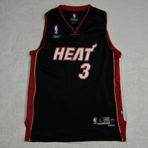 Reebok Miami Heat Dwyane Wade 3 NBA Jersey Black Youth Large 14-16 Length‎ +2